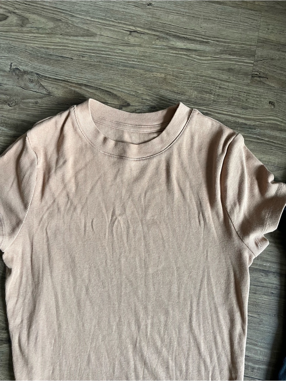 Set of Two A New Day Ribbed Short Sleeve Tees - Peach & Black - Picture 3 of 7